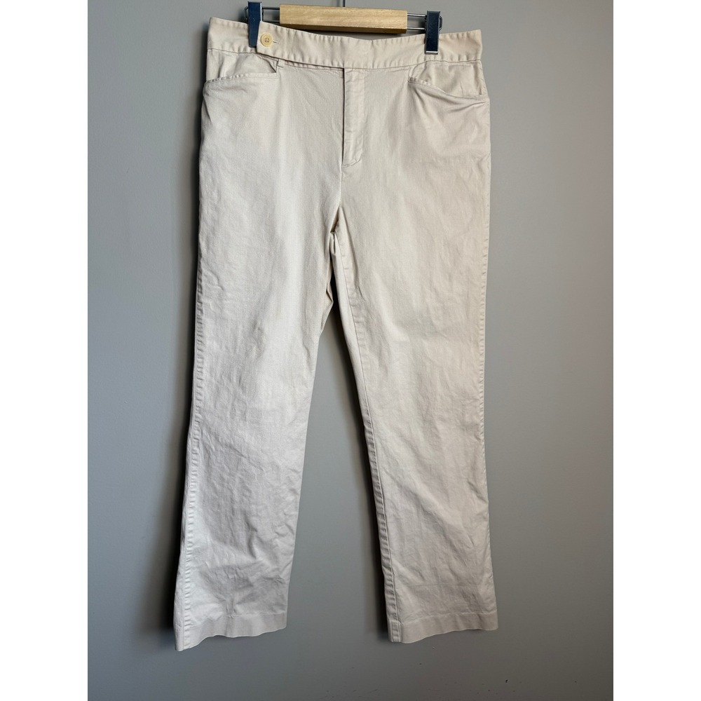 Lauren Ralph Lauren Straight Leg Chino Pants Beige 10 Old Money Preppy Classic